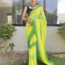 KALINI Striped Pure Chiffon Ready to Wear Jamdani Saree-image-64