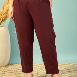 Moda Rapido Women Mid-Rise Pure Cotton Pleated Trouser-picture-37