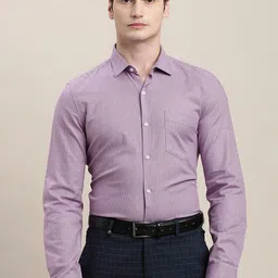 Turtle Classic Slim Fit Micro Checks Pure Cotton Formal Opaque Shirt-image-78