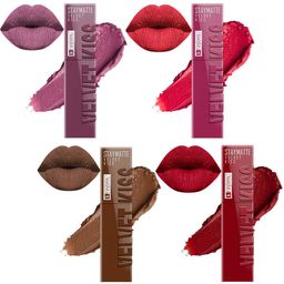 krayons Set Of 4 Velvet Kiss Liquid Lipstick - 3.5 ml Each - Shade 06-08-11-12-13