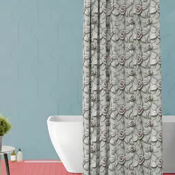 ArtzFolio White Floral Printed Waterproof Shower Curtain-image-14