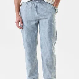Snitch Men Mid-Rise Regular Fit Striped Trousers-picture-7