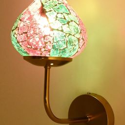 1ST TIME Blue & Pink Textured Glass Wall Lamp-picture-12