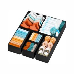 Panchhi Store Black Set of 6 Reusable Multi-Utility Basket Organisers-24