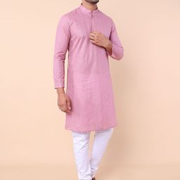 NAMASKAR Mandarin Collar Pure Cotton Kurta with Churidar-image-80