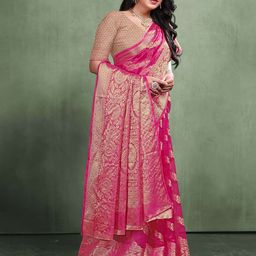 Durga Textile Woven Design Zari Organza Banarasi Saree-picture-2