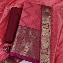Meena Bazaar Chevron Woven Design Zari Unstitched Dress Material-image-28