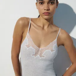H&M Lace-Trimmed Cotton Body-image-59