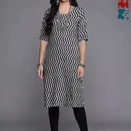 Anouk Rustic Selection Of 3 Chevron Printed Round Neck Straight Kurtas-49