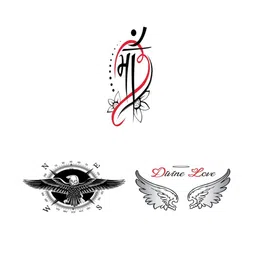 VOORKOMS Set Of 3 Maa Eagle & Wings Temporary Body Tattoos-picture-34