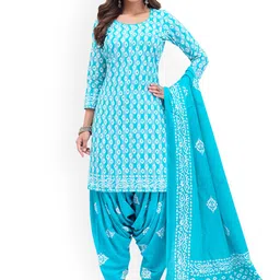SALWAR STUDIO Printed Pure Cotton Unstitched Dress Material-image-86