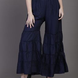 TANDUL Women Knitted Ethnic Cotton Palazzos-image-31