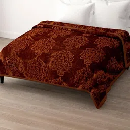 Doristyle Brown 300 GSM SOLID MINK Single Bed Blanket-picture-42
