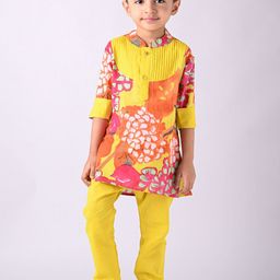 Peekaaboo Kids Boys Paisley Printed Regular Pure Cotton Kurta with Pyjamas-51