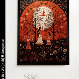 SOWPEACE Brown & Cream-Coloured 1 Piece Canvas Abstract Wall Paintings-32