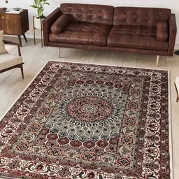 Carpet Decore Brown Ethnic Motif Water Resistant Nylon Carpets-8