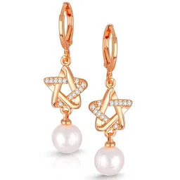 DIVASTRI Gold-Plated Cubic Zirconia Studded Contemporary Hoops-35