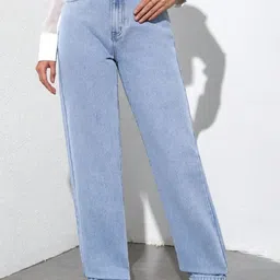 NU CLOTHS Women Comfort Wide Leg High-Rise Stretchable Jeans-picture-11
