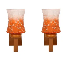 Somil Premium Designer Glass Wall / Night Lamp Elegant & Stylish Dcor Accent for Modern Interiors, color- Orange, White, Size:- 18 X 27 X 28.5 CM-image-91