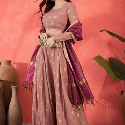 Sangria Floral Printed Lehenga With Choli & Dupatta-25