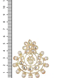 Anouk Gold Plated Kundan Studded Contemporary Shaped Chandbalis image 3