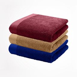 HOME PLUS STUDIOS Maroon & Blue 3 Cotton 650 GSM Bath Towel-image-44