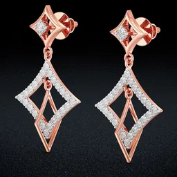Joyalukkas Women 18Kt Gold Natural Brilliant Sparcle Diamond Earrings 3.28 g-picture-0