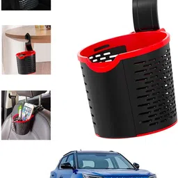 msnp Car Backseat Hanging Conveninet Silicone Basket For XUV 400 Car Storage Bag & Bin-picture-16