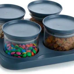 Woman's 1st Choice Airtight Serving Bowl With Tray / Serving Set / Bowl / Airtight Bowl Set / Serving Bowl Set With Lid for Decorative Serving / Candy / Fruit / Chocolate / Snacks / Dessert / Dryfruits / Aachar / Pickle / Cookie / Mouth Freshner / Tea / Coffee / Suger / Condiment Set / Salad / Box / Kitchen / Lid / Sets / Bowls / Bowl, Tray Serving Set-18