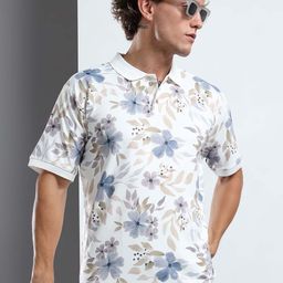 THE BEETEL HOUSE Floral Printed Polo Collar T-Shirt-picture-2