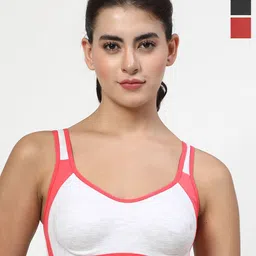 LILY Pack Of 3 Colourblocked Full Coverage Workout Bra-picture-4