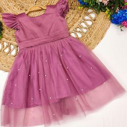 Shoryam Fashion Cape Sleeve Net A-Line Dress-16