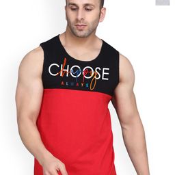 SLOWLORIS Pack Of 2 Typography Printed Sleeveless Cotton Gym Vests-picture-26