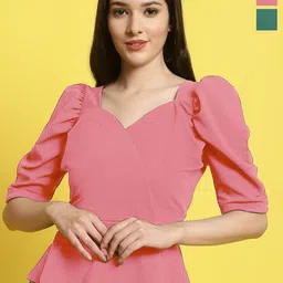 Metronaut Women Pack of 2 Sweetheart Neck Crop Top-picture-17