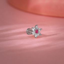 GIVA Rhodium-Plated Stud Nosepin-image-75