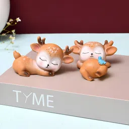 Myntra Elegant Homes Brown And White Set Of 2 Deer Figurine Showpiece-image-33