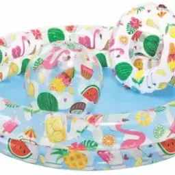 AXONIZ TOYS 3 in 1 Swimming Pool with Ball and Tube Inflatable Swimming Pool Inflatable Swimming Pool-25