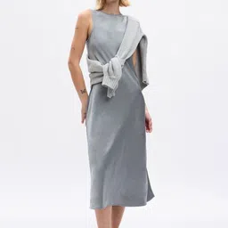 GAP Women Round Neck Sleeveless Sheath Midi Dress-picture-33