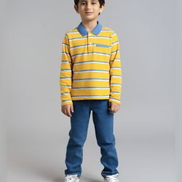 Ed-a-Mamma Boys Striped Polo Collar Bio Finish Applique T-shirt-picture-47