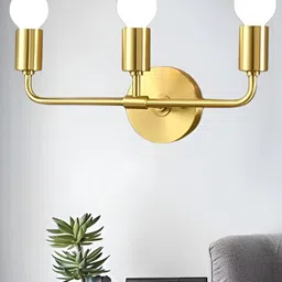 KINIS Gold-Toned & White Quirky Abstract Shaped Wall Lamp image 3