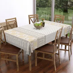 Myntra Elegant Homes White Floral Cotton 6-Seater Table Cover-image-34