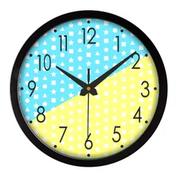 Orex Blue & Yellow Printed Vintage Wall Clock-image-71