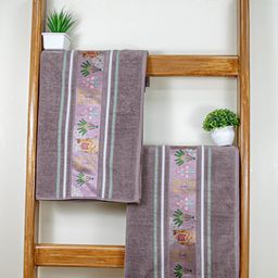 RANGOLI Brown & Green 2 Printed Cotton 460 GSM Bath Towel-image-97