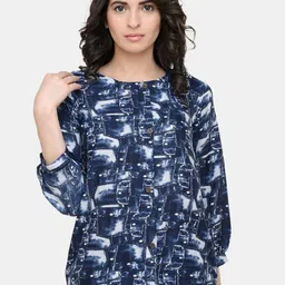 CORSICA Women Abstract Printed Crepe Top-4