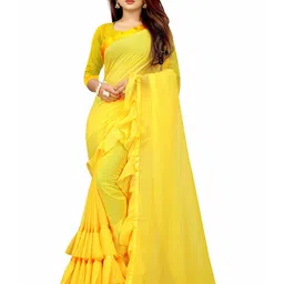 limtd Poly Women Ruffles Saree-picture-35