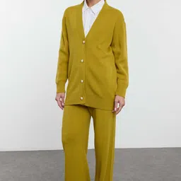 Trendyol Ribbed V-Neck Acrylic Cardigan And Trouser-69