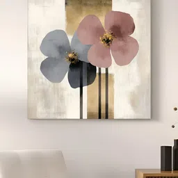 Art Street Gold-Toned Streched Minimalist Floral and Botanical Printed Canvas Wall Art-image-33