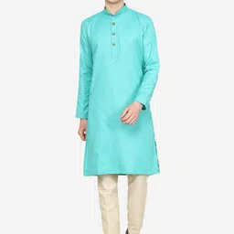 THE KURTA COMPANY Men Thread Work Kurta-14