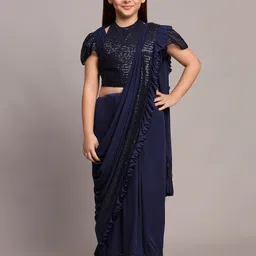 XOOM LADY Embellished Sequinned Saree-13