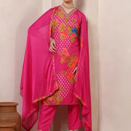 KALINI Women Floral Printed Kurta with Trousers & Dupatta-image-71